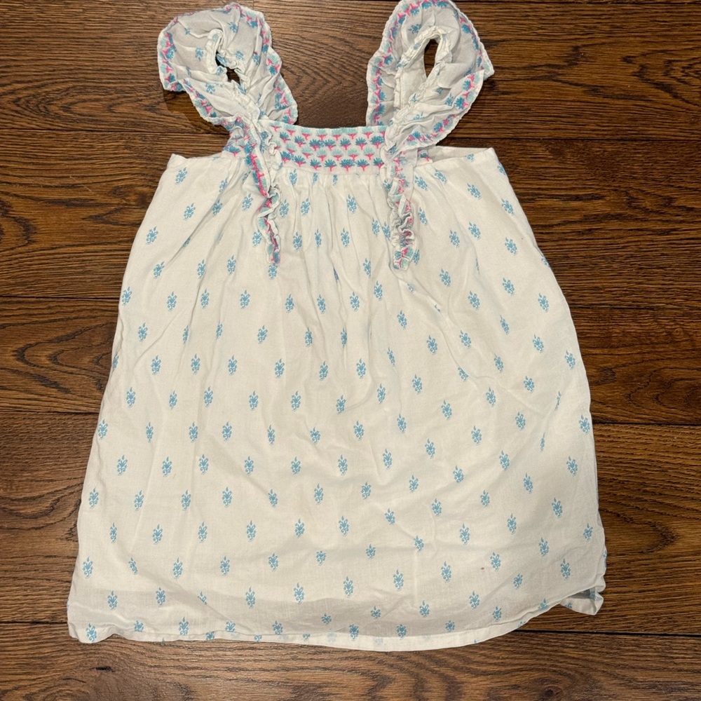 Girls' White and Blue Dress